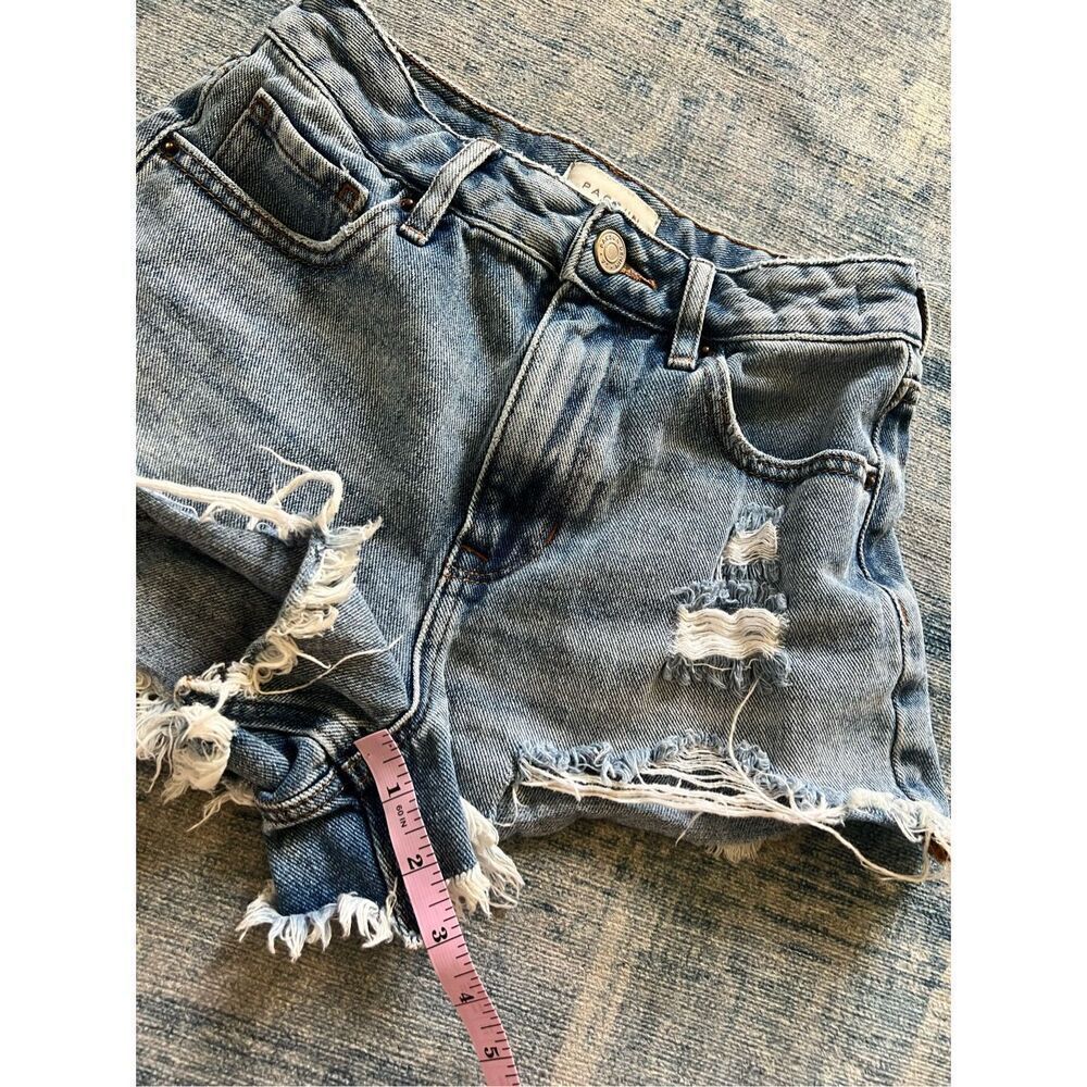 PacSun Light Blue Distressed High Rise Festival Denim Shorts 23" - Picture 7 of 7